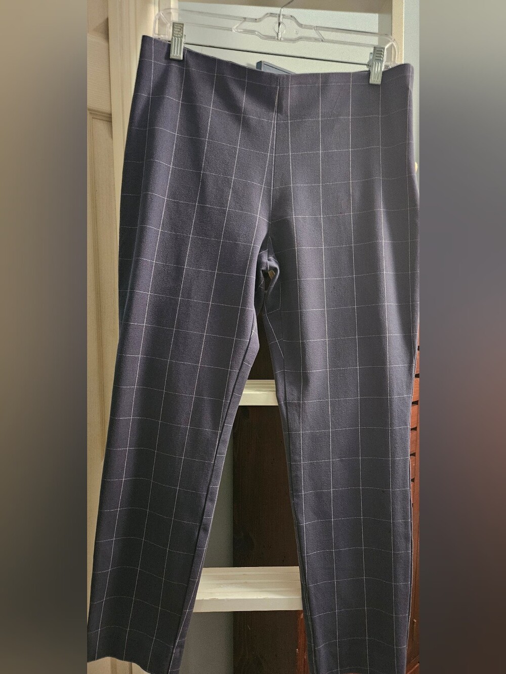 A New day Gray And Cream-striped Windowpane Ankle Length Pants